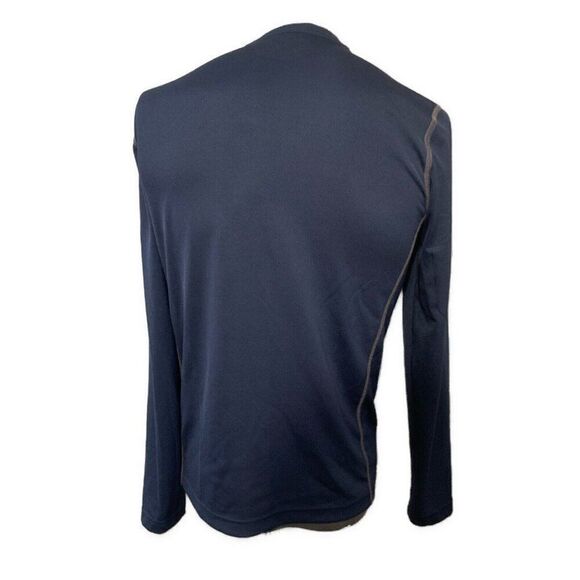 Express Mens Solid Navy Blue Crew Neck Long Sleeve T Shirt Top Medium - Picture 2 of 5